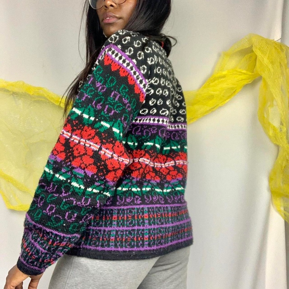 Multicolor Acrylic Paisley Sweater